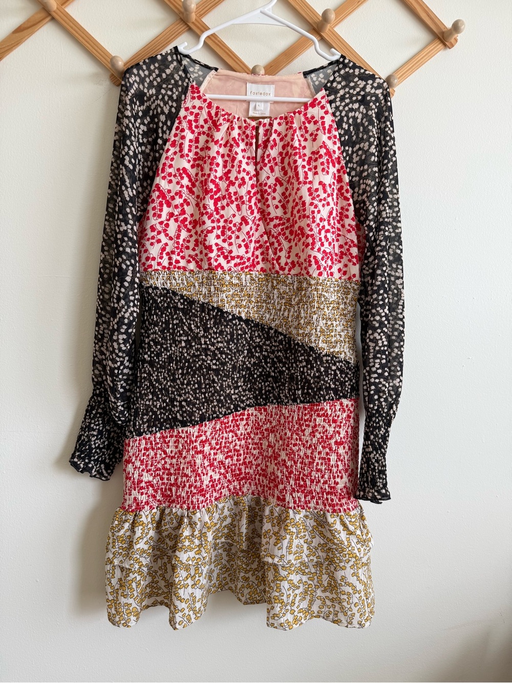 Foxiedox smocked multi color Pattern Dress